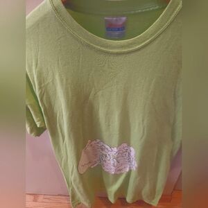 'MAN MAN'- Rare Y2K Green Hanes Medium Graphic Band T Shirt